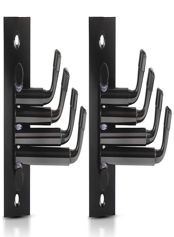 DOCOSS Stainless Steel Flexible 4 Pin Hooks and Cloth Hanger for Wall, Bathroom & Door, Pack of 2, Black - Image 1